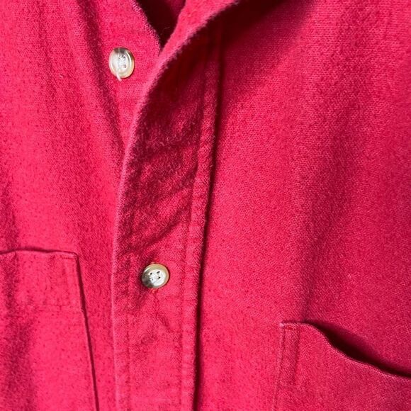 Eddie Bauer Shirt Mens XL Red Button Up Long Sleeve Pockets Flanel Outdoor - Picture 5 of 9